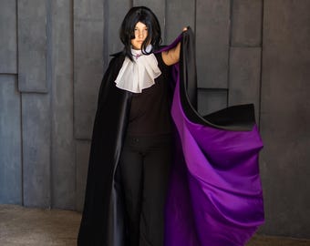 Purple Vampire Cape for Adults with Jabot