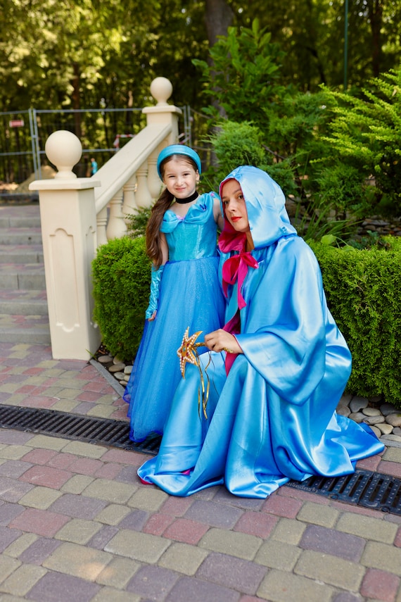 Fairy Godmother Costume Cape With Magic Stick Two Sides Blue - Etsy