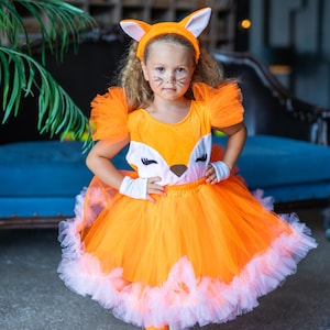Girls Fox Costume: Toddler Dress & Ears Set