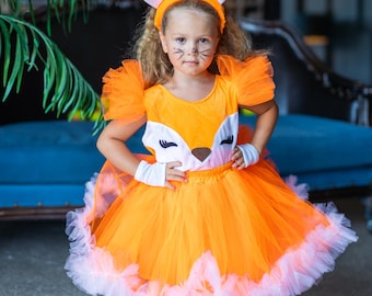 Girls Fox Costume: Toddler Dress & Ears Set