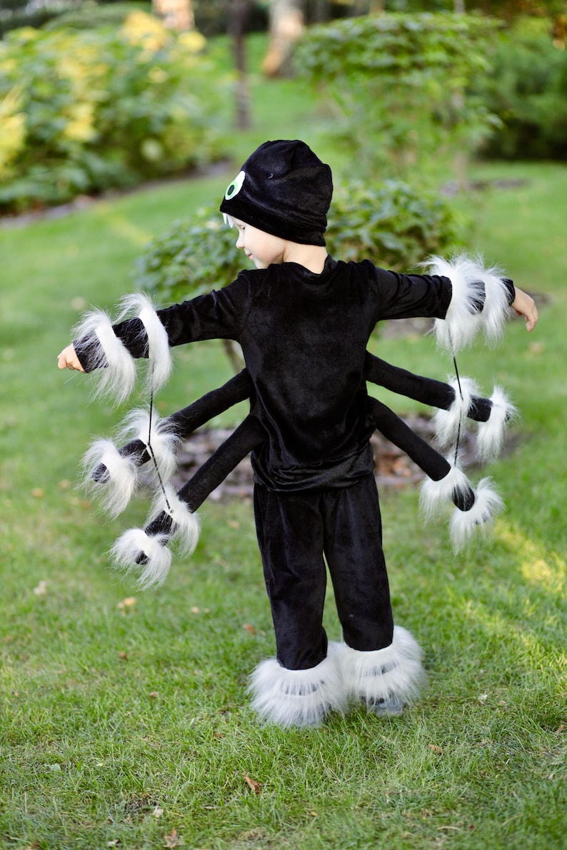 Spooky Spider Costume for boys and girls, Toddler carnival costume. Halloween kids outfit, Handmade insect costume image 9