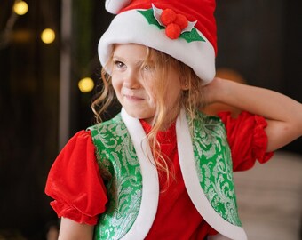 Girls Christmas Elf Costume Set - Tutu Dress With Elf Hat & Accessories (FEESHOW Brand) Girls Christmas Elf Costume Set - Tutu Dress With Elf Hat & Accessories (FEESHOW Brand)