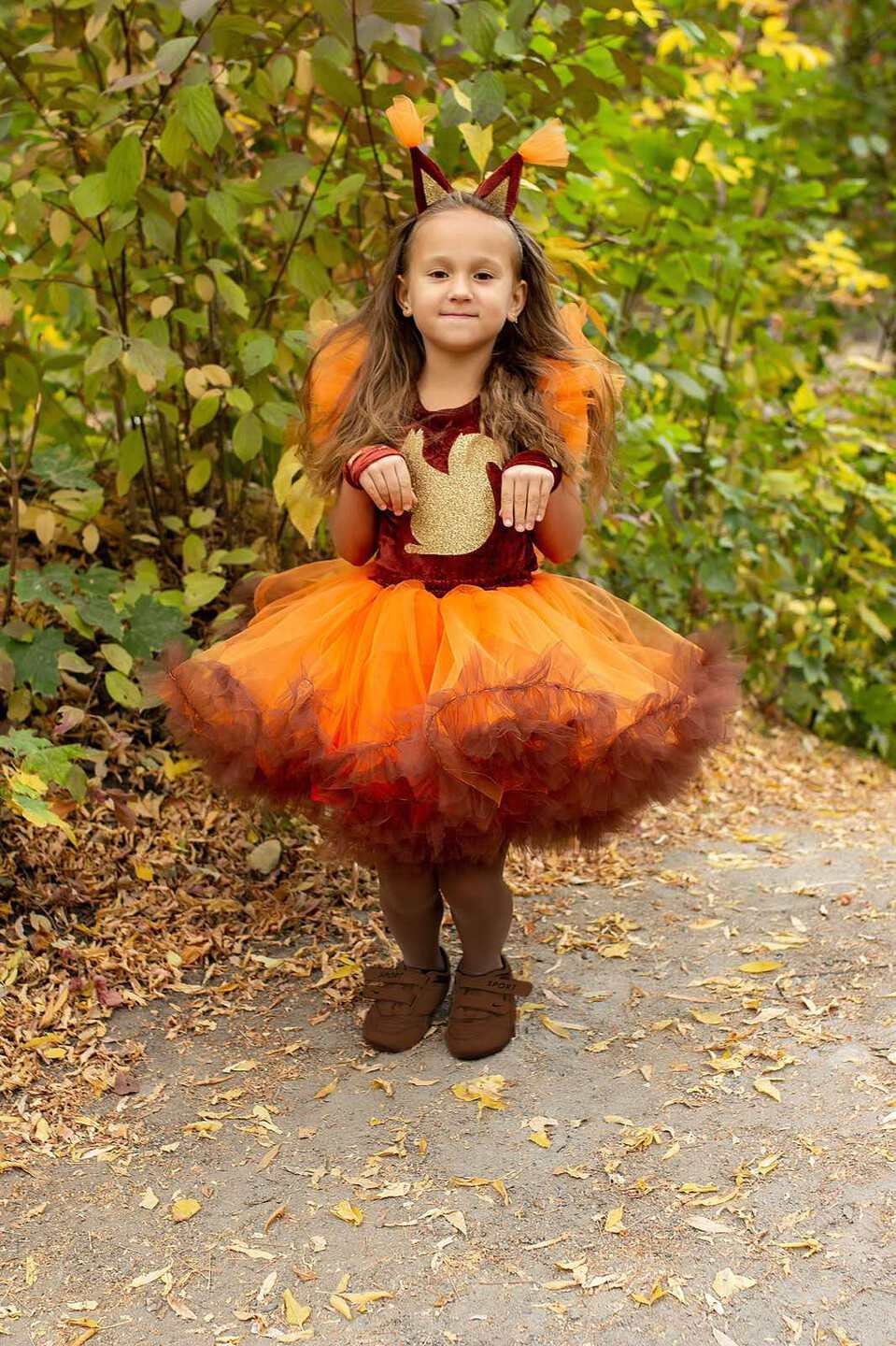 Fille écureuil, costume de carnaval pour Halloween, fêtes