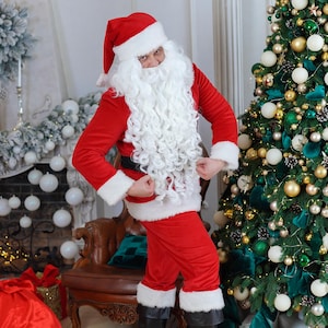 Luxus-Weihnachtsmann-Kostüm für professionelle Künstler
