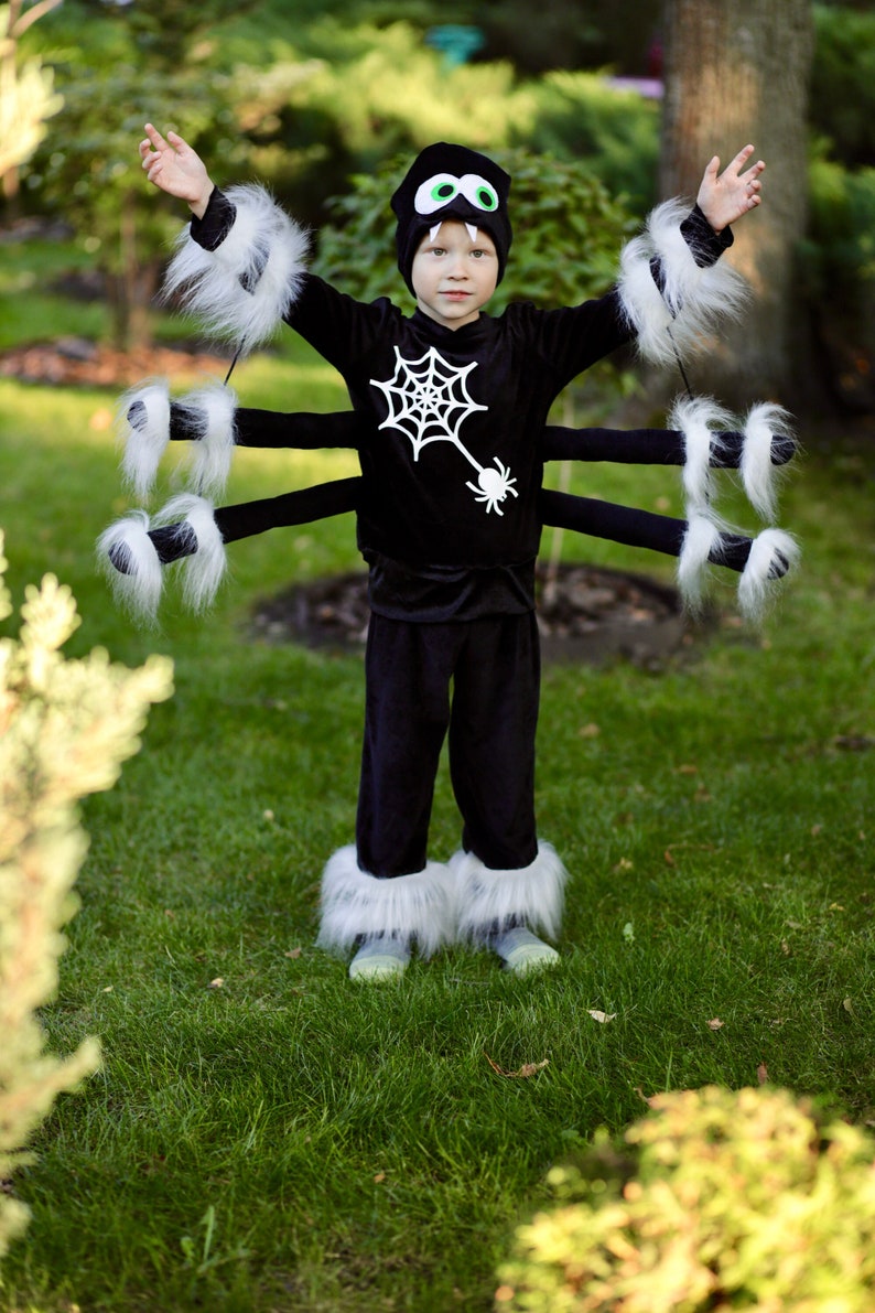 Spooky Spider Costume for boys and girls, Toddler carnival costume. Halloween kids outfit, Handmade insect costume image 1