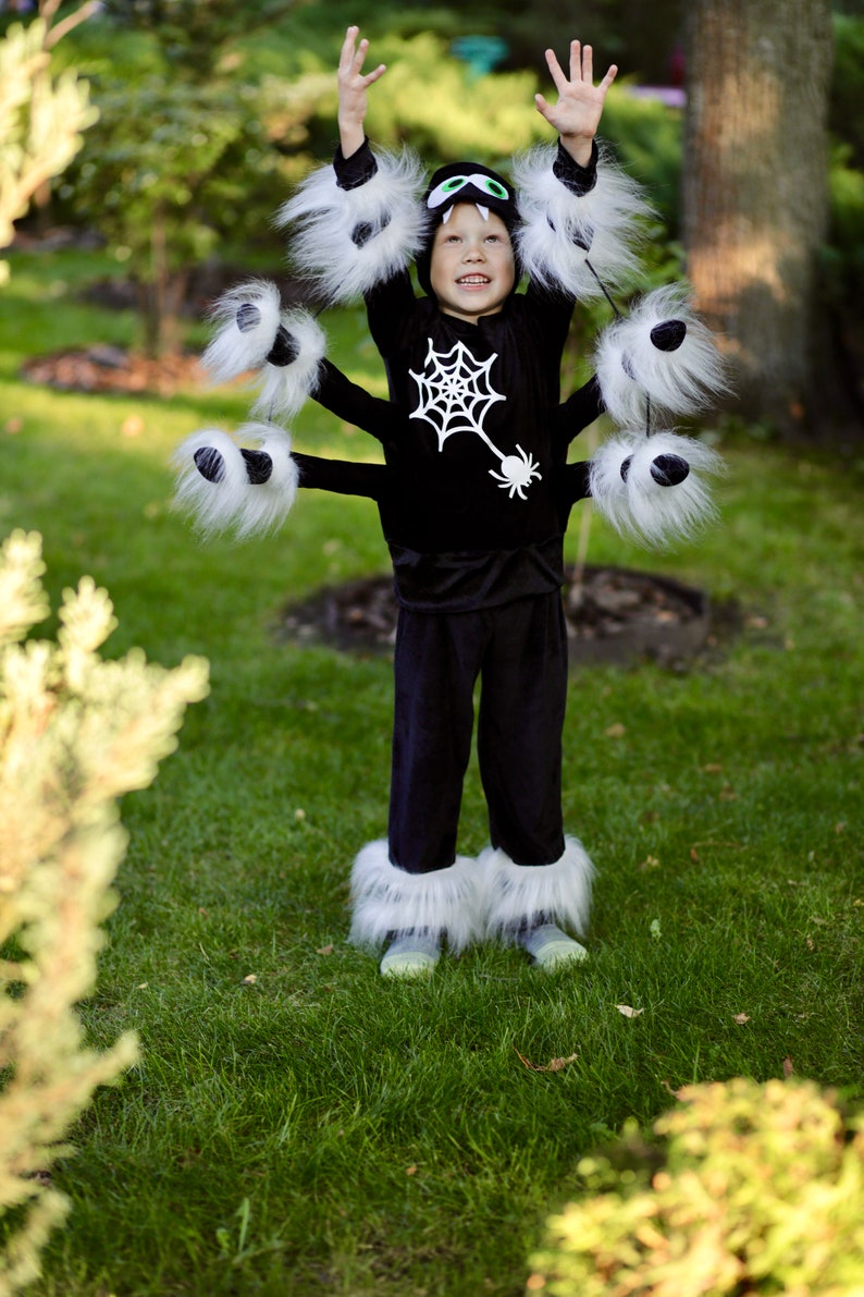 Spooky Spider Costume for boys and girls, Toddler carnival costume. Halloween kids outfit, Handmade insect costume image 4