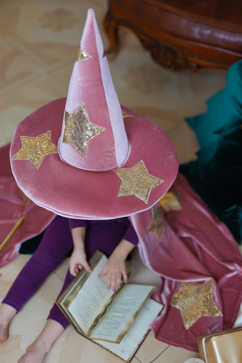 Zauberer Kostüm für Kinder, Cape Set mit Hut und Zauberstab. Bild 10