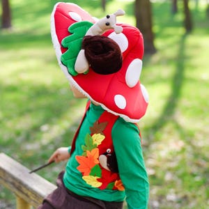 Fly Agaric Mushroom Costume for Boys | Toddler & Kids Toadstool Fancy Dress Outfit for Halloween, School Play, Carnival