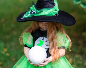 Deluxe Green Halloween Witch Costume  for girl, toddler