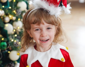 Velvet Christmas Elf Costume: Baby Girl Holiday Outfit UK