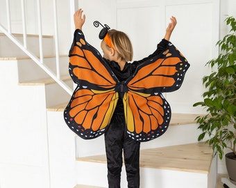 Monarch Butterfly  costume  for boy,  orange butterfly outfit for Halloween, insect costume