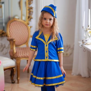 Flight attendant costume for girl, toddler, Stewardess Costume for halloween,
