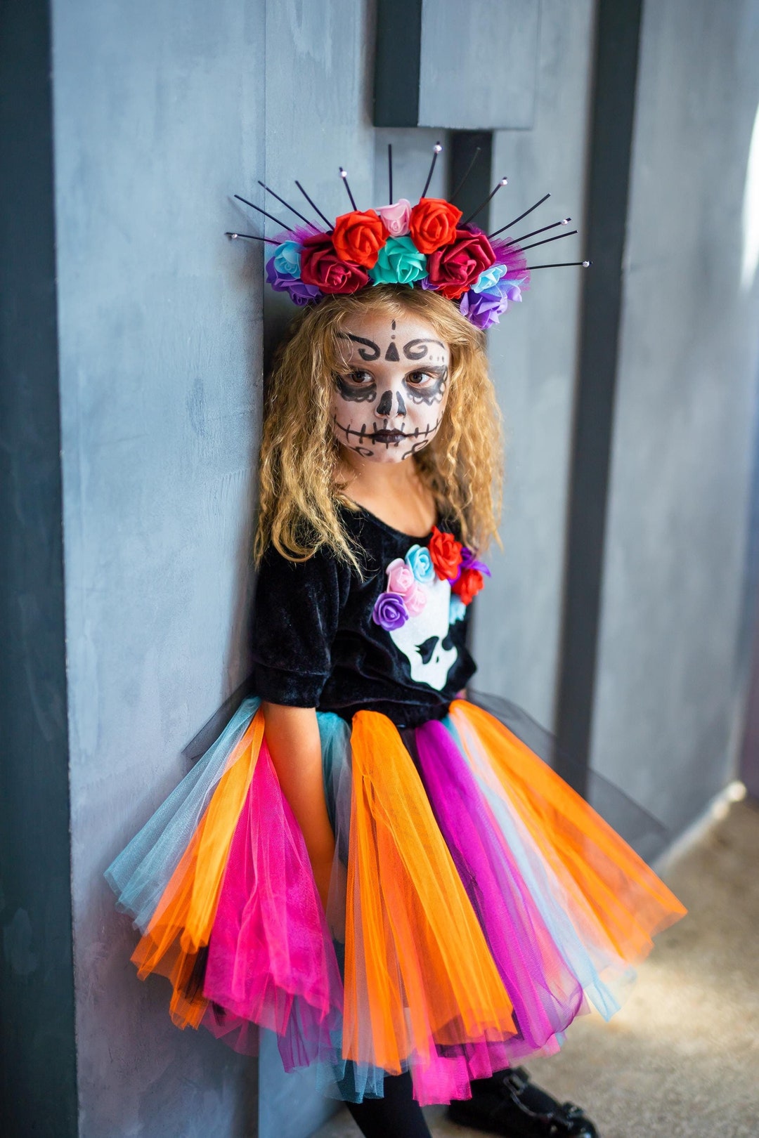 Santa Muerte Costume for Girls Halloween Day of the Dead Outfit