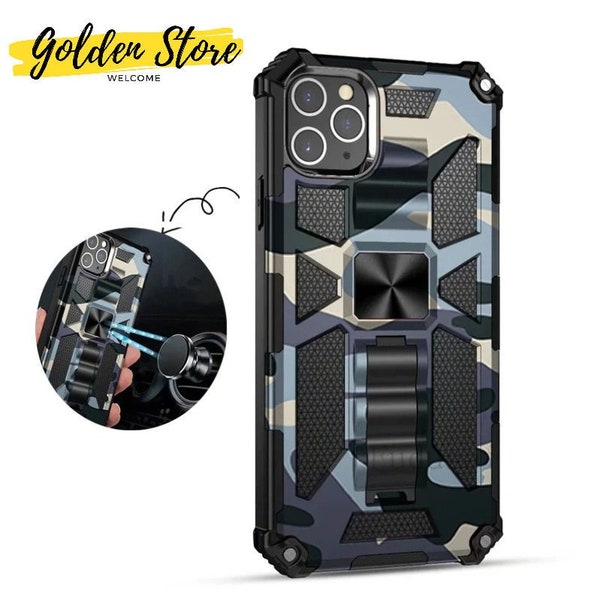 Armor Magnetic Shockproof iPhone Case for iPhone 14 case iphone 13 12 11 mini Pro XS Max SE 2020 XR 7 8 Plus X Holder Military Cover