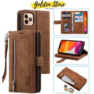 9 Cards Zipper Flip Leather Case For iPhone 14 13 12 Pro Max 11 Pro SE 2020 10 X 6 6s 7 8 Plus XR XS Max Wallet Book Phone Cover