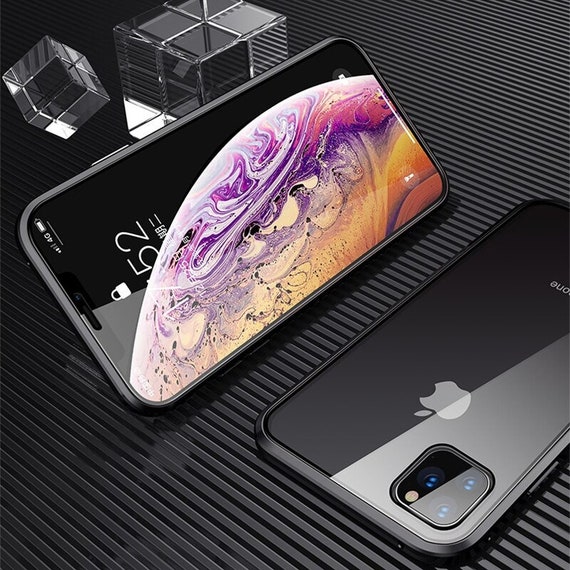 Funda de metal de adsorción magnética 360 para iPhone 14 13 12 11 Pro Max  Mini 6 7 8 Plus X XS Max XR SE 2020 Cubierta de vidrio de doble cara -   México