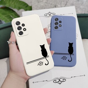 Cat Longing Case For Samsung A73 A53 A33 A23  A72 A52 A52S A13 A03 A03S A32 A02S A02 A12 A71 A51 A31 A22 A21S 4G 5G Phone Cover