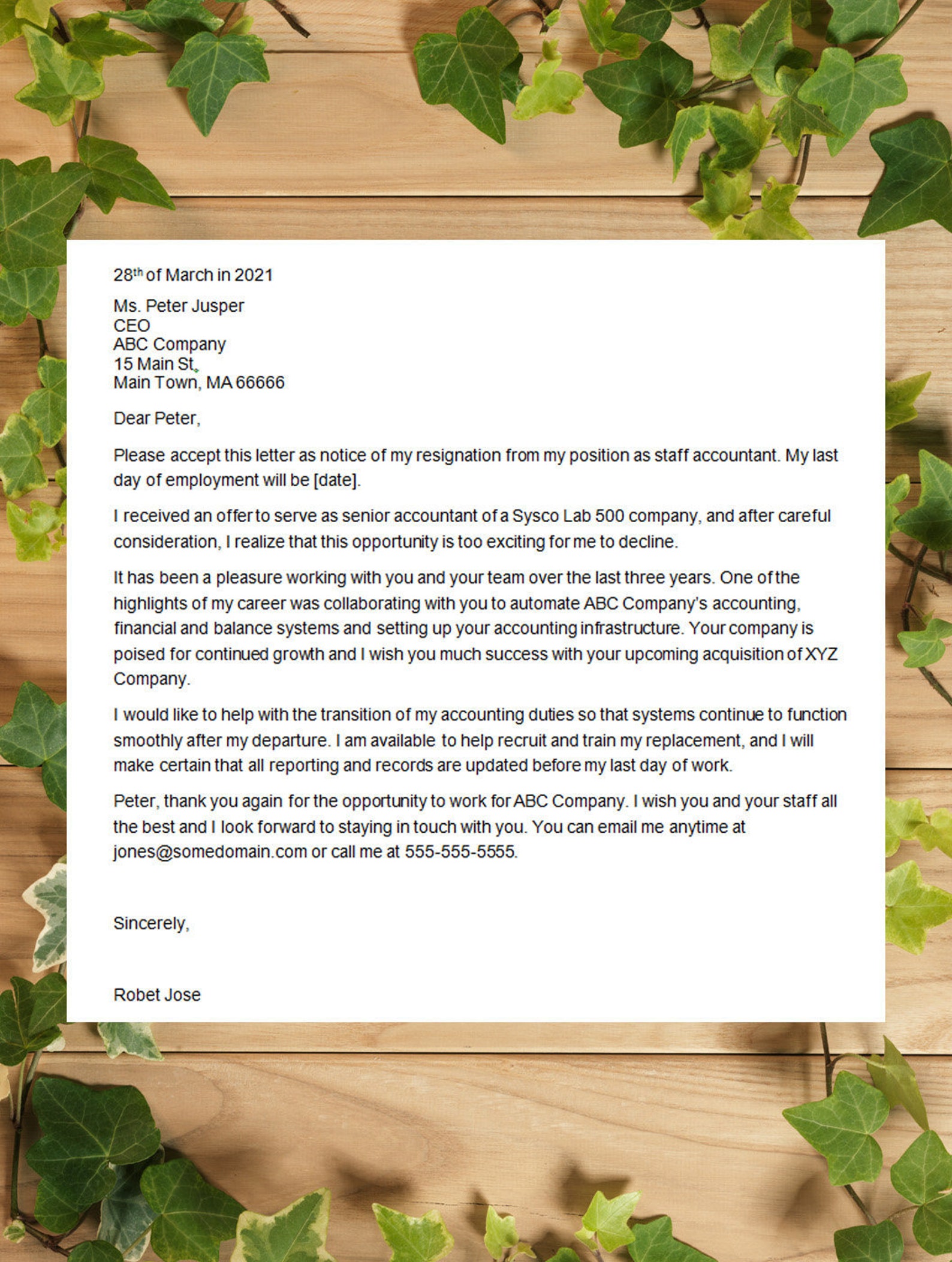 Professional Resignation Letter job Leaving Letter | Etsy