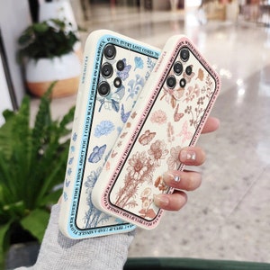 Cute Vintage Flowers Case For Samsung A73 A53 A33 A23 A13 A03S A03 A52 A52S A51 A72 A71 A32 A31 A22 A21S A12 A02S A02 4G 5G Cover