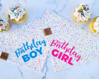 Birthday Boy or Birthday Girl over the collar dog or cat bandana