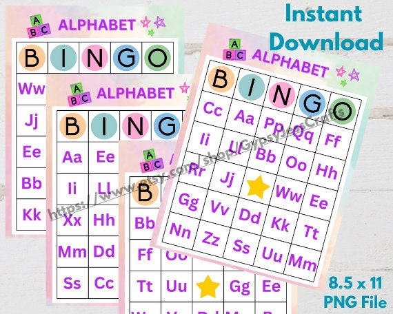 Alphabet Bingo, Bingo Template, Preschool Printable, Homeschool ...