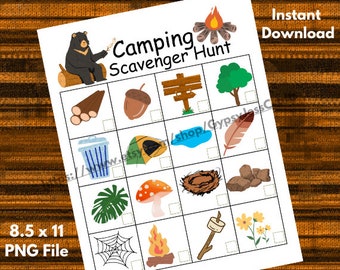 scavenger hunt for kids, camping scavenger hunt, camping games kids, camping games printable, camp scavenger hunt kids, birthday games,camp