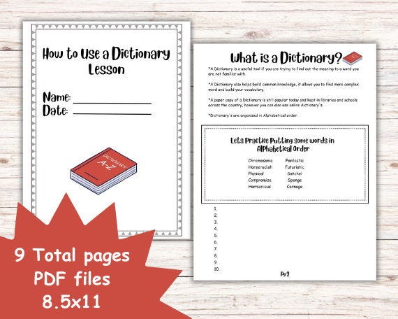 Dictionary Lesson Middle School Worksheets, How to Use a Dictionary Lesson, 6th Grade ...