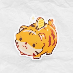 Lucky Tiger Sticker, Cute Tiger Sticker, Year of the Tiger Sticker, Glossy Die-cut sticker, Cute animal Vinyl Stickers