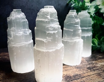 LUCID SØULS CO. Selenite Charging Tower Iceberg Crystal Healing Gemstone Cleansing