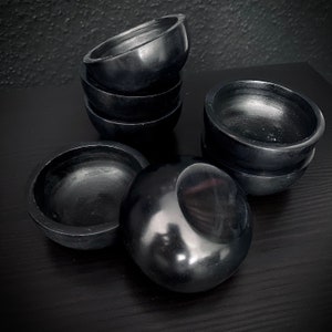 LUCID SØULS Co. Black soapstone bowl for smoking, incense burner for pebbles and incense sand image 1