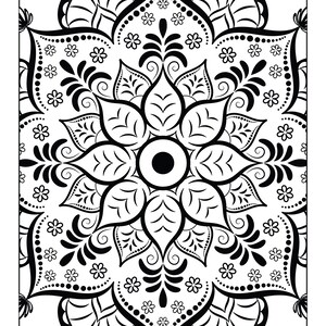 5 Printable, Mandala ,Adult, Coloring Pages, Floral, Easy, Coloring Book, Mandalas
