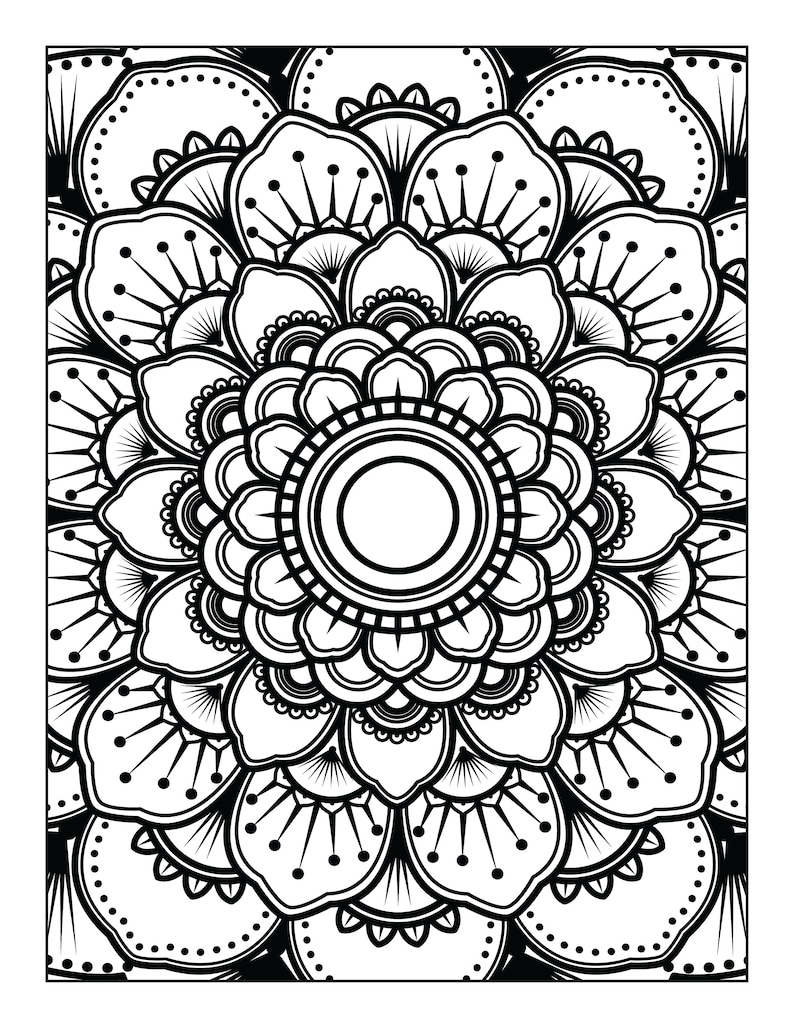 5 páginas para colorear de mandalas para adultos, fáciles de imprimir y