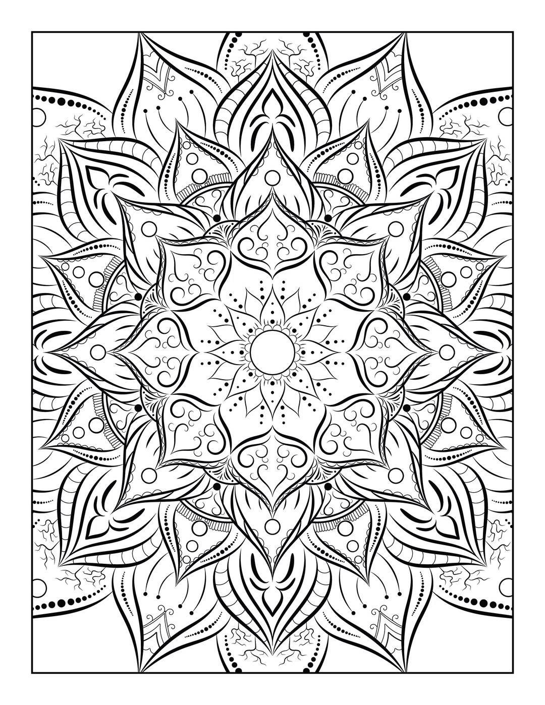 Printable, Mandala ,adult, Coloring Pages, Floral, Easy, Coloring Book ...
