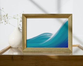 Deep Sea Waves Art Print: Abstract Turquoise Blue (Digital Download)