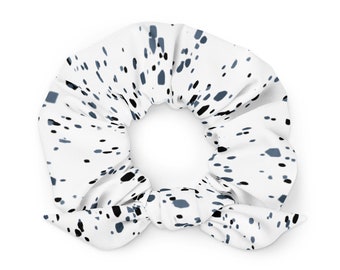 Dalmatian | Recycled Scrunchie | Eco-Friendly | Speckled | White | Gray | Black