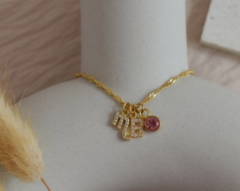 Gold Filled Sternzeichen Halskette, Anfangsbuchstaben Halskette, Birthstone Halskette, personalisierte Geschenke, Weihnachtsgeschenke, Kinder Halskette, Geschenk für sie