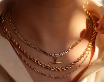 18K GOLD FILLED Vintage Choker Necklace Women Mesh Choker T Bar Charm · WATERPROOF Gold Gift Jewelry Non Tarnish Gemstone Zircon Necklace