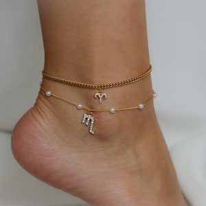 Gold FILLED Zodiac Sign Anklet Body Chain Anklet Gold Jewelry Birthday Gift Zodiac Jewelry Constellation Waterproof Jewelry Gift For Woman