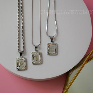 C necklace sterling silver top