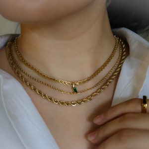 18K GOLD FILLED Vintage Choker Necklace Women Choker Necklace, WATERPROOF Gold Gift Jewelry Gemstone Zircon Necklace Christmas Gift