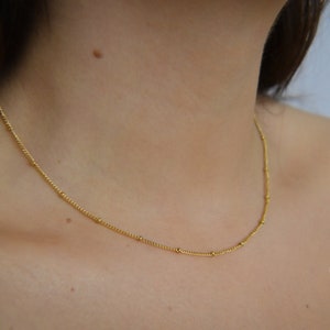 Gold Filled Bead Chain · Dainty Choker Necklaces Beaded Choker Gold Choker Chain Gold Beaded Choker Satellite Chain Choker Necklace Bracelet