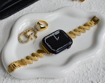 Gold Apple Watch Band Strap, Silver Women Watch Strap, Rose Gold Apple 9/8/7/6/5/4/3/SE Watch Bands 38 40 41 42 44 45mm,