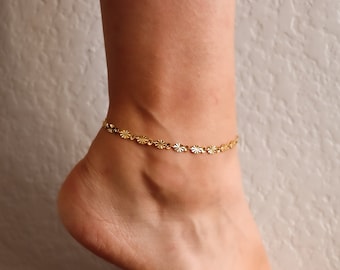 18K Gold Filled Fish Chain Anklet Belly Waist Classic Oval Dainty Daily Jewelry Anklet Gift for Girl Her Gift Christmas Elegant Body Jewelry