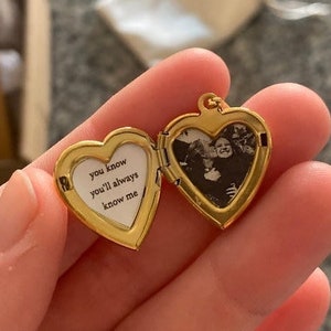 18k Gold Stainless Steel Heart Locket Necklace Vintage Locket Waterproof Tarnish Free Pendant Best Friend Personalized Gift Mom Her Woman