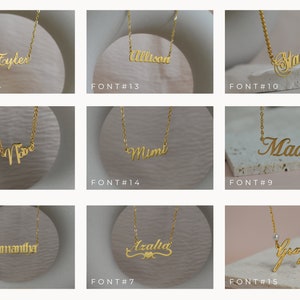 Custom Name Necklace Gold Filled Customized Cursive Script Font Personalized Jewelry Gifts Minimalist Handmade Best Gift For Her Mom Friend image 5