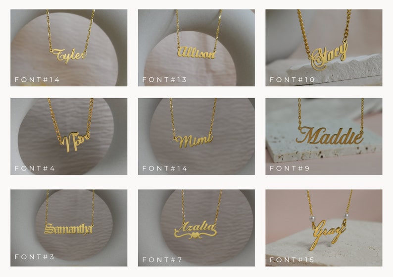 Custom Name Necklace Gold Filled Customized Cursive Script Font Personalized Jewelry Gifts Minimalist Handmade Best Gift For Her Mom Friend image 5