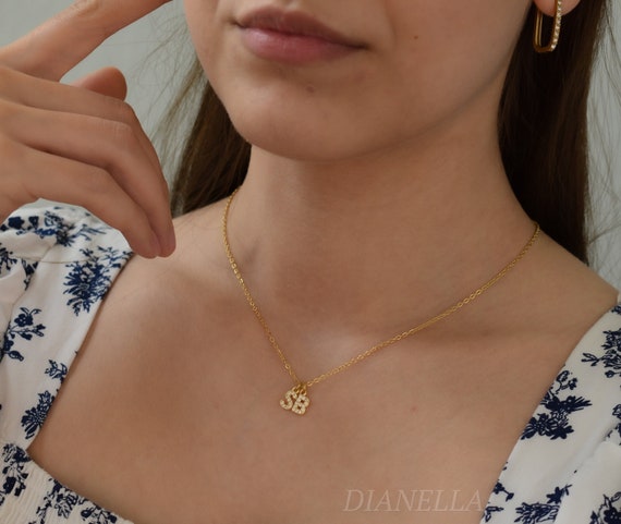 Gold Filled Initial Letter Necklace, Zodiac Necklace, Personalized S B R A Customized Jewelry Christmas Gifts, Family Necklace, Gift For Her