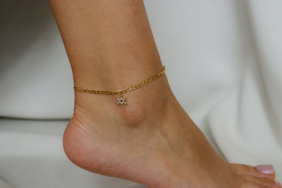 Gold FILLED Anklet Zodiac Sign Anklet AntiTarnish Gold Jewelry Birthday Her Zodiac Jewelry Constellation Waterproof Jewelry Christmas Gift