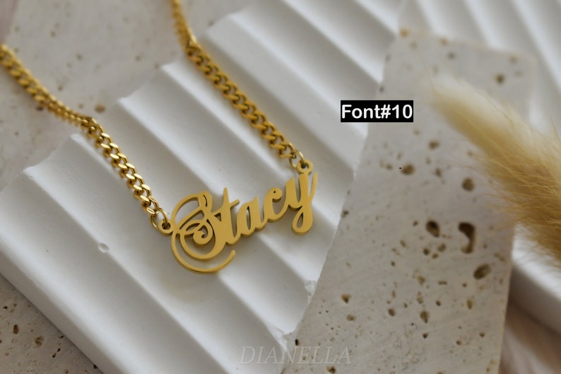 Custom Name Necklace Gold Filled Customized Cursive Script Font Personalized Jewelry Gifts Minimalist Handmade Best Gift For Her Mom Friend image 6