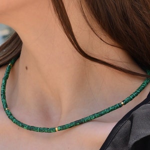 Green Malachite Boho Choker Multi Bead Necklace · Emerald WATERPROOF Indian Style Asian Beaded Morandi Necklace Christmas Homemade Jewelry